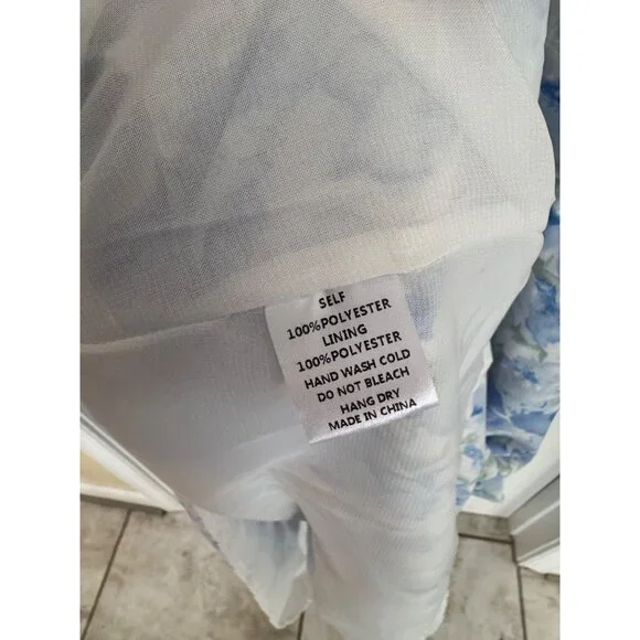 Hayden Square Neck Short Sleeve Blue Floral Dress Size 2XL - Picture 10 of 11